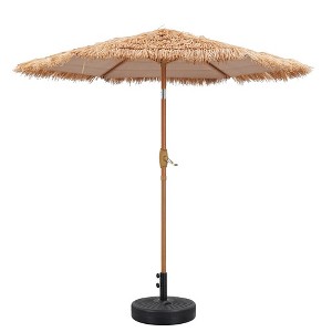Ainfox 7.5ft Thatched Tiki  Patio Beach Umbrella Patio Garden Beach Pool Backyard Without  lights - 1 of 4