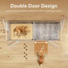 XBRIGH 78/63 Inch Dog Cage Furniture,  Double Doors Dog Kennel Furniture with Removable Divider, Thick Wooden Dog Crate Furniture for 2 Medium Dogs - 3 of 4