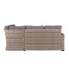 Flash Furniture Huck Indoor/Outdoor Wicker Rattan Conversation Set, L-Shaped Sofa with Dining Table, Weather Resistant Cushions - 3 of 4