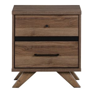 Flam 2 Drawer Nightstand Natural Walnut Matte Black South Shore Target