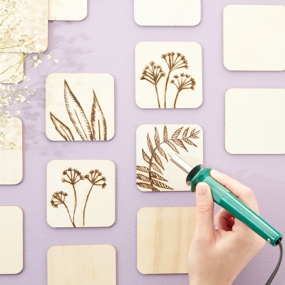 Bright Creations 60 Pack Unfinished Wood Squares for DIY Crafts, Classroom Projects, 3 In