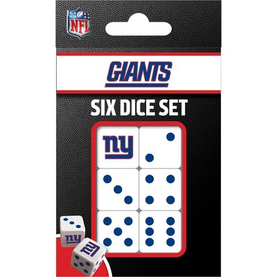 MasterPieces Officially Licensed NFL New York Giants - 6 Piece D6 Gaming Dice Set Ages 6 and Up