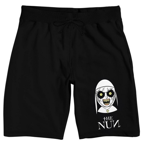 The Nun Chibi Graphic Men's Black Sleep Pajama Shorts - image 1 of 4