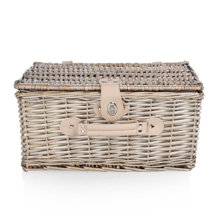Picnic Basket Set for 2, Taupe Willow with Cream Accents, 6 of 9
