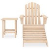 vidaXL Patio Adirondack Chair with Ottoman and Table Solid Fir Wood - 2 of 4