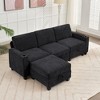 Hyleory 91" Modern Chenille Fabric Storage Sectional Sofa with Ottoman for Living Room - 2 of 4