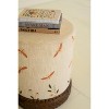 Neutral Cream Embroidered Ottoman – 18" Tall Boho Accent Seat by Kalalou - 3 of 3