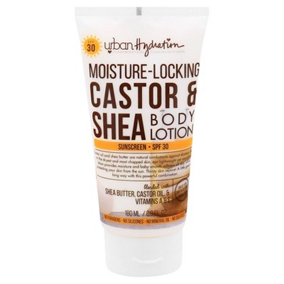 Urban Hydration Castor & Shea Moisture Locking Dry & Eczema Prone Sunscreen Body Lotion - SPF 30 - 6 fl oz