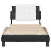 vidaXL Bed Frame without Mattress Black and White 39.4"x79.9" Faux Leather - 4 of 4