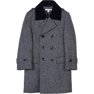 Isaac Mizrahi Boys Double Breasted Velvet Collar Wool Blend Peacoat - 1 of 4