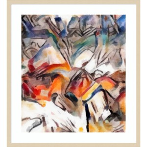 30" x 33" Huts by Alex Caminker Wood Framed Wall Art Print - Amanti Art - 1 of 4
