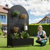 Lirago Metal Planter Box privacy screen Garden Bed with Trellis and Wheels - 2 of 4