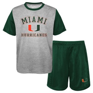 NCAA Miami Hurricanes Toddler Boys' T-Shirt & Shorts Set - 1 of 3
