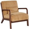Homy Casa Mid-Century Wood Frame Accent Chair with Pillow – Cozy Retro Lounge Seating - 2 of 4