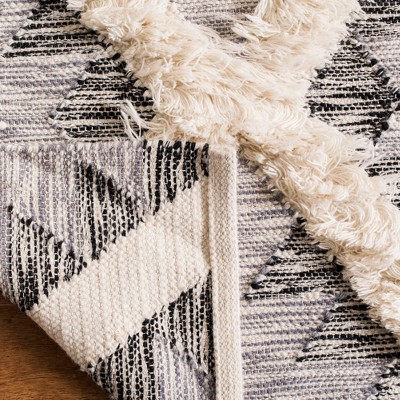 Charcoal and Ivory Hand-Knotted Wool 8' x 10' Area Rug