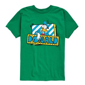 Boys' - Disney - Leaning Donald Duck With Nametag Short Sleeve Graphic T-Shirt - 1 of 4