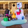 Joyfy 6 FT Christmas Inflatable Polar Bear & Penguin with Campfire - Blow Up Yard Decoration with Built-in LEDs for Xmas Party, Lawn, Winter Décor - 2 of 4