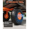 Heavy-Duty 2-in-1 Garden Wagon Utility Steel Cart with All-Terrain Tires and Removable Mesh Side Panels - 4 of 4
