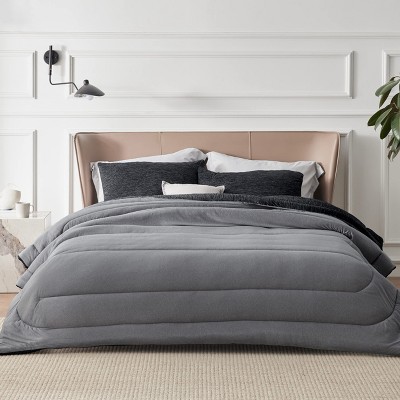 Bedsure 3-Piece Cooling & Warm Reversible Bed Set – Soft & Breathable Bedding for All Seasons, Charcoal Black, King Size (102"x90") — фото 3