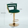 PAGED Modern Bar Stools Set of 2, Upholstered Bar Chairs with Golden Iron Tube Legs for Home Pub - 2 of 4