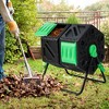 Costway Dual Chamber Compost Tumbler Outdoor Rotating Chamber Compost Bin 34.5 Gallon - 2 of 4