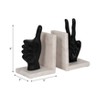 Decorative Thumbs Up and Peace Sign Bookends - Artistic Book Ends for Bookshelf, Office Desk Decor, or Home Library - Set of 2, 8", Black & White - 4 of 4