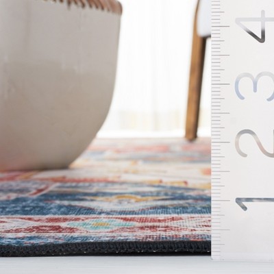 Tucson Blue 6' Square Synthetic Easy-Care Area Rug