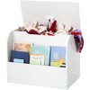 Wooden Toy Box,Kids Toy Storage Organizer with Front Bookshelf,Toy Chest Bench Children's Furniture with Flip-Top Lid and Safety Hinge for Kids Room - 3 of 4