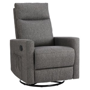 FONTOI Swivel Recliner Chair, Glider Nursery Chair for Living Room with Extra Large Footrest, High Back, Gray, 62.9"*40.1"*327.9" - 1 of 4