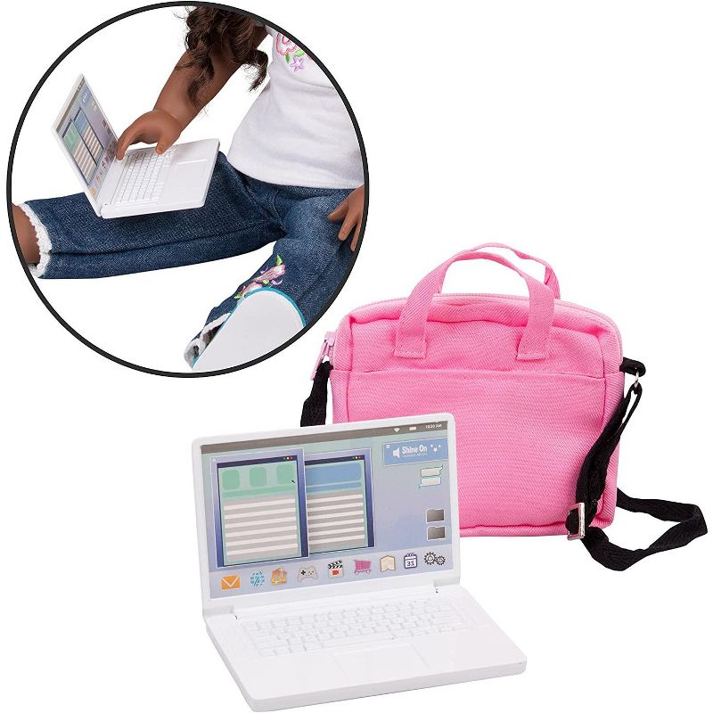 Dress Along Dolly Metal Laptop Computer with Carrying Bag for American Girl Doll, 1 of 7