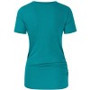 Clearlove Maternity Tunic Tops Maternity Shirt Side Button and Ruched Maternity Tunic Tops Maternity Short Sleeve T-Shirts - 3 of 4