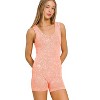 Women's Stone Washed Ribbed Seamless Romper - ZENANA - 3 of 3
