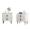 ORRD  Gray Nightstands Set of 2 with 2 Drawers & Marble Top - Modern Bedside Tables for Bedroom, Matching End Tables with Storage - 4 of 4