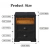 GlasFlength Nightstands Stylish and Functional Bedroom Storage with Ample Drawers and Shelves, Modern Design Style, Black,19.68”*15.74”*23.63" - 2 of 4
