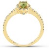 Pompeii3 1/2 Ct TW Oval Peridot & Diamond Halo Ring 14k Yellow Gold - image 3 of 4