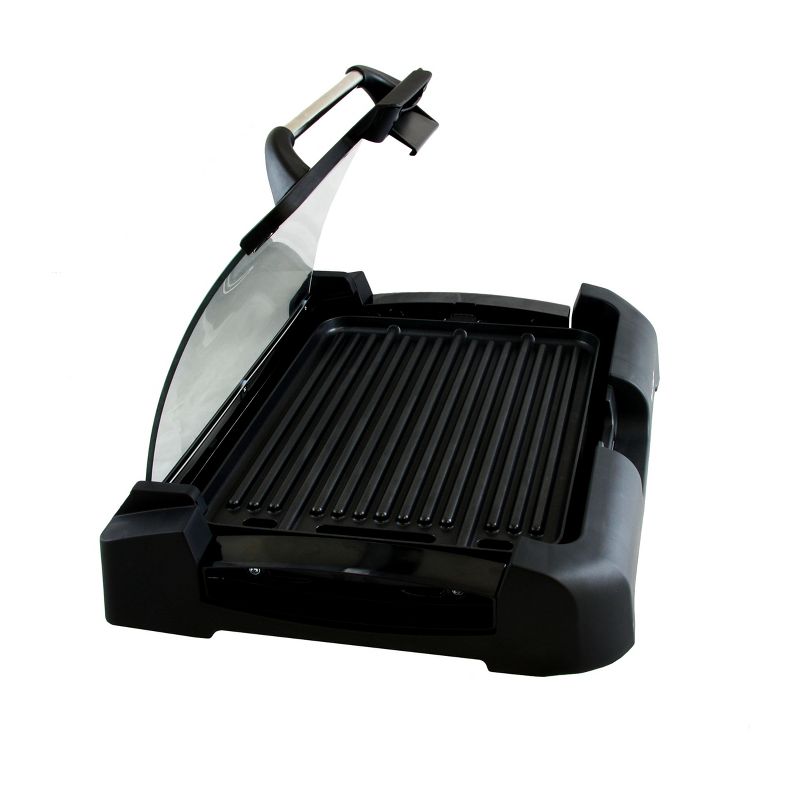 MegaChef Reversible Indoor Grill and Griddle with Removable Glass Lid, 1 of 2