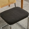 Kumasinova Mid-Century Modern Dining Chairs Set of 2,Linen Upholstered Armless Office Chairs with Stainless Chrome Base&Rattan Back,360lbs Max - 4 of 4