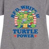 - Teenage Mutant Ninja Turtles - Red White Turtle Power Graphic Short Sleeve Fleece Dress - 2 of 4