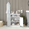 Emma and Oliver Bathroom Storage Cabinet Organizer with Adjustable In-Cabinet Shelf, Magnetic Closure Doors, and Upper Open Shelf - 3 of 4