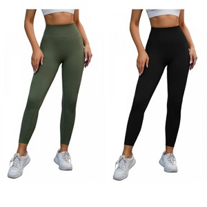 INSPIRE CHIC 2 Pcs Women's High-Waisted Tummy Slimming Cycling Running Workout Control Panties - 1 of 4