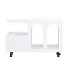 CAVINAS Coffee Tables for Living Room Coffee Table with 5mm Thick Fluted Tempered Glass Modern Center Table with Lockable Wheels - 2 of 4