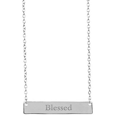SHINE by Sterling Forever Sterling Silver Inspirational Bar Pendant Necklace