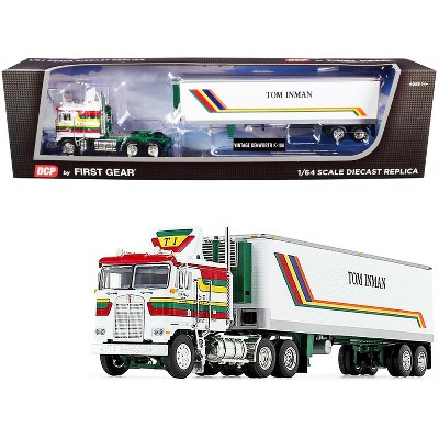 Kenworth K100 COE w/ 40' Vintage Reefer Trailer "Tom Inman Trucking" White "Fallen Flag Series" 1/64 Diecast by DCP/First Gear