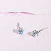 Girl's Classic Round Solitaire Screw Back Sterling Silver Earrings - In Season Jewelry - 4 of 4