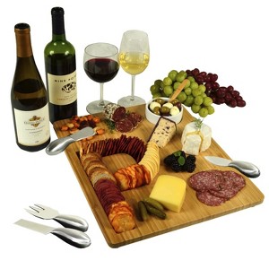 Picnic at Ascot Monogrammed Bamboo Charcuterie, Cheese & Cracker Serving Board - 1 of 3