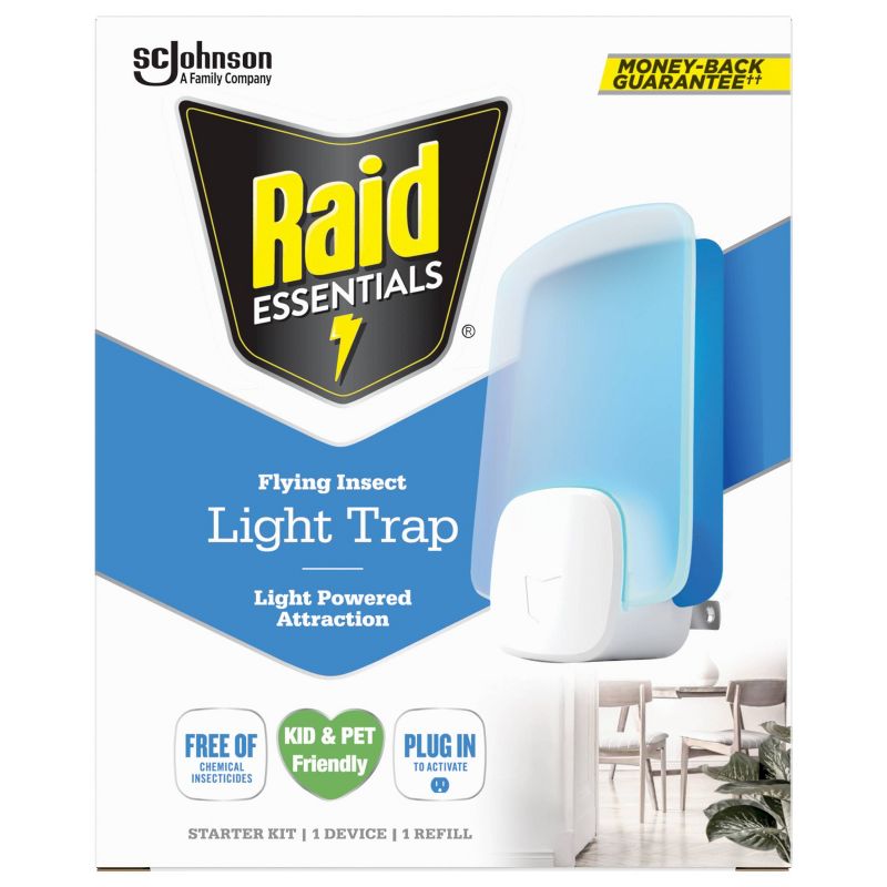 Raid Essentials Flying Insect Light Trap Starter Kit - 1 Device + 1 Refill, 5 of 24