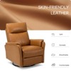 Swivel Rocking Recliner with Footrest, Leather Upholstery, High Back, Wide Cushion, Metal Base – Perfect for Living Room, Nursery, Office. - 3 of 4