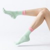 Anna-Kaci Women's Crew Grip Socks 2-Pack with Contrast Cuffs and Raised Textured Soles for Indoor Comfort - 3 of 4
