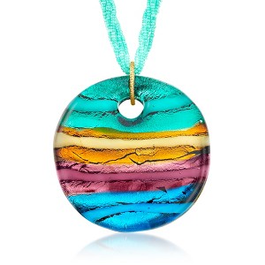 Ross-Simons Italian Multicolored Murano Glass Bead Pendant Necklace With 18kt Gold Over Sterling - 1 of 4