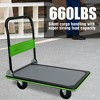 Cesicia Flatbed Cart, 660lbs Capacity Platform Hand Truck with 360 Degree Swivel Wheels, Foldable Push Hand Cart - 4 of 4